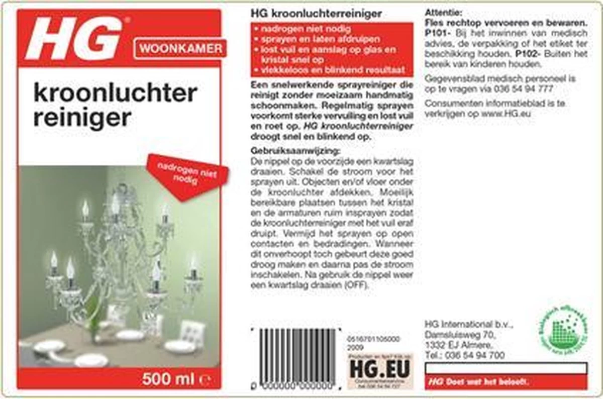 HG Kroonluchter Reiniger - 500ml - Snel Een Vlekkeloos Resultaat 5 HG Kroonluchter Reiniger - 500ml - Snel Een Vlekkeloos Resultaat - Afbeelding 3