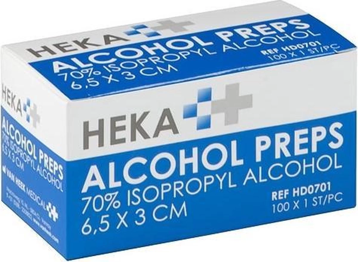 HEKA Alcoholdoekjes - 100 Stuks 6 HEKA Alcoholdoekjes - 100 Stuks - Afbeelding 4