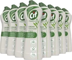 Cif CleanBoost Cream Original Schuurmiddel - 8 X 750 Ml - Voordeelverpakking