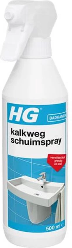 HG Kalkweg Schuimspray - 500ml - 100% Glans - Verwijdert En Voorkomt Kalk - Biologisch Afbreekbaar -Schoonmaakproducten Winkel 348x1200