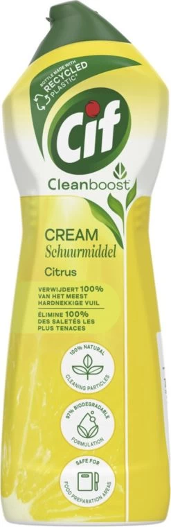 Cif CleanBoost Cream Citroen Schuurmiddel - 8 X 750 Ml - Voordeelverpakking -Schoonmaakproducten Winkel 390x1200 1