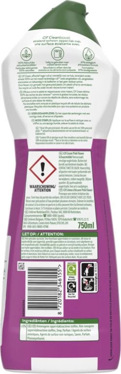 Cif CleanBoost Cream Pink Schuurmiddel - 8 X 750 Ml - Voordeelverpakking -Schoonmaakproducten Winkel 390x1200 3