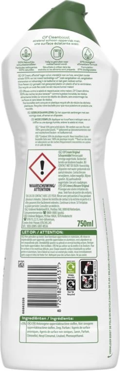 Cif CleanBoost Cream Original Schuurmiddel - 8 X 750 Ml - Voordeelverpakking 12 Cif CleanBoost Cream Original Schuurmiddel - 8 X 750 Ml - Voordeelverpakking -Schoonmaakproducten Winkel 390x1200 5