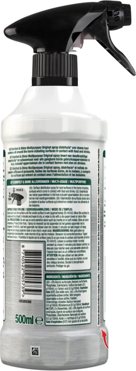Cif Disinfect & Shine Original Desinfectie Spray - 6 X 500 Ml - Voordeelverpakking 4 Cif Disinfect & Shine Original Desinfectie Spray - 6 X 500 Ml - Voordeelverpakking - Afbeelding 2
