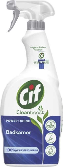 Cif CleanBoost Power & Shine Badkamer Spray - 6 X 750 Ml - Voordeelverpakking -Schoonmaakproducten Winkel 455x1200