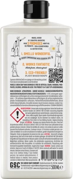 Marcel's Green Soap Afwasmiddel Sinaasappel & Jasmijn - 6 X 500 Ml -Schoonmaakproducten Winkel 493x1200