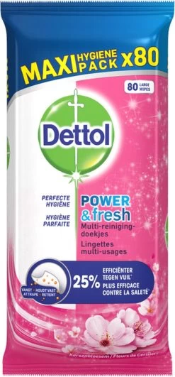 Dettol - Schoonmaakdoekjes - Power & Fresh - Kersenbloesem - 80 Stuks X8 13 Dettol - Schoonmaakdoekjes - Power & Fresh - Kersenbloesem - 80 Stuks X8 -Schoonmaakproducten Winkel 558x1200 2