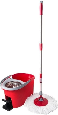 Merkloos Decopatent® Vloermopsysteem Met Emmer En Pedaal - Mop Set - Schoonmaken Van Vloer - Vloermop Dweil Met Dweilemmer En Lange Steel -Schoonmaakproducten Winkel 608x1200 1