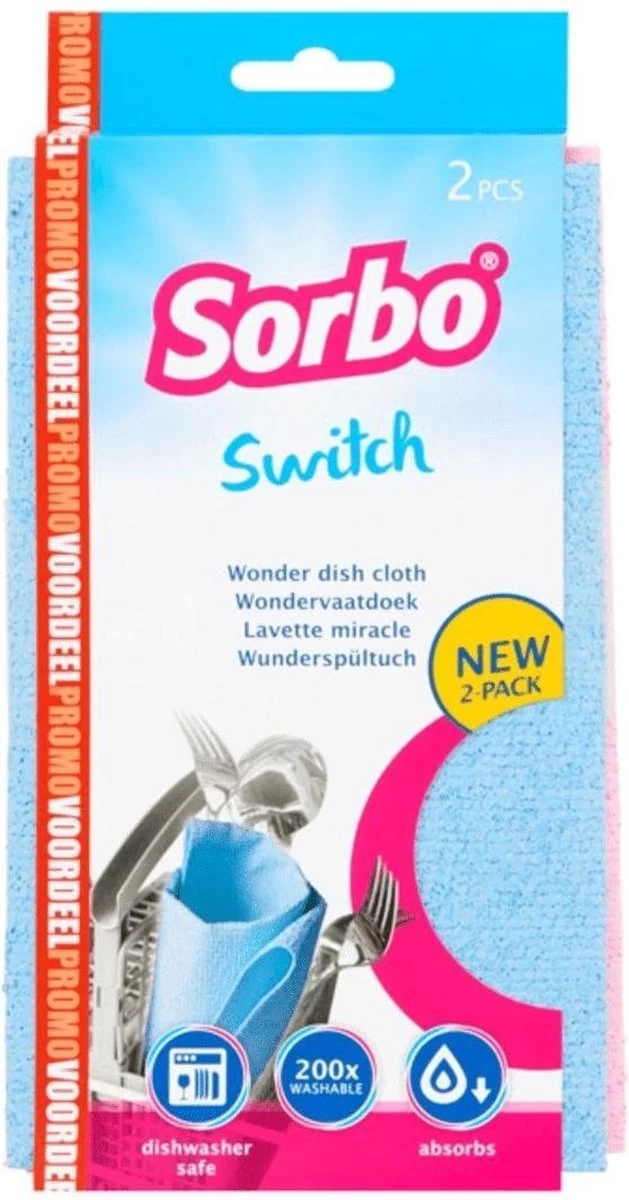 2x Sorbo Microvezeldoek 32 X 38 Cm - Microvezel Vaatdoekjes - Wonderdoekjes - Schoonmaak/huishoud Doeken 2 Stuks 3 2x Sorbo Microvezeldoek 32 X 38 Cm - Microvezel Vaatdoekjes - Wonderdoekjes - Schoonmaak/huishoud Doeken 2 Stuks