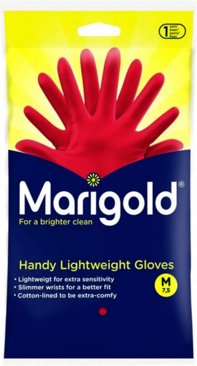 Marigold Medium - Huishandschoenen - Rood - Lichtgewicht - Met Katoenen Voering 5 Marigold Medium - Huishandschoenen - Rood - Lichtgewicht - Met Katoenen Voering - Afbeelding 3