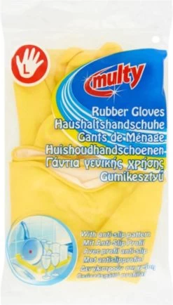 Multy Luxe Huishoudhandschoenen Maat L - Natuurlatex Met Kantoenen Vlokvoering - Anti Slip - Rubberen Handschoenen - Waterdicht - Natuurlijk Latex - Maat L -Schoonmaakproducten Winkel 683x1200 2