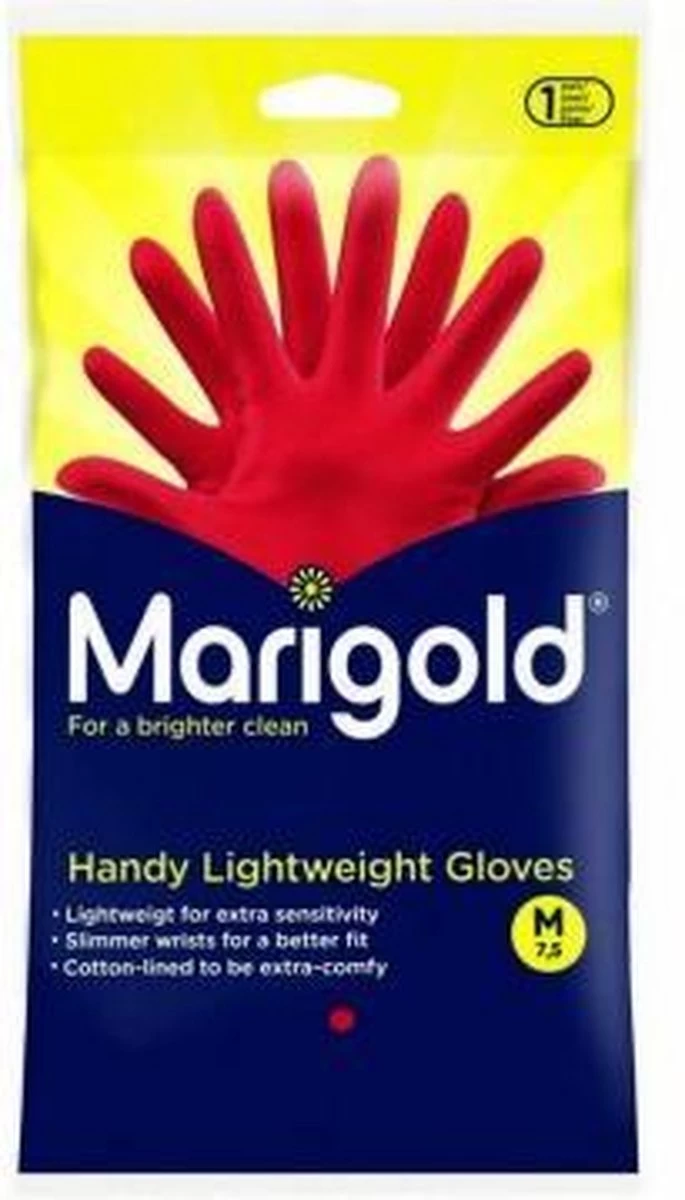 Marigold Medium - Huishandschoenen - Rood - Lichtgewicht - Met Katoenen Voering 6 Marigold Medium - Huishandschoenen - Rood - Lichtgewicht - Met Katoenen Voering - Afbeelding 4