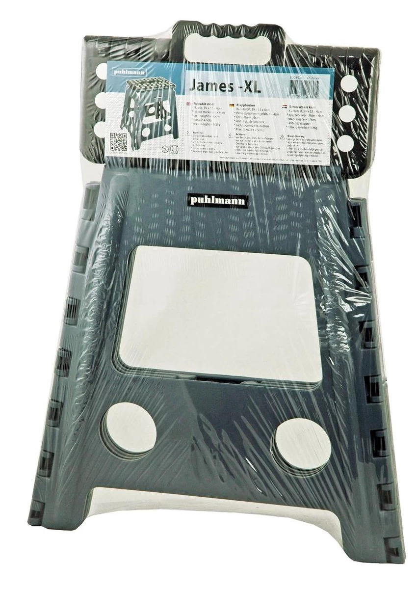 PUHLMANN - Inklapbare Kruk, JAMES, Plastic, Grijs, 40 Cm Hoog, Max 90 Kilo 7 PUHLMANN - Inklapbare Kruk, JAMES, Plastic, Grijs, 40 Cm Hoog, Max 90 Kilo - Afbeelding 5