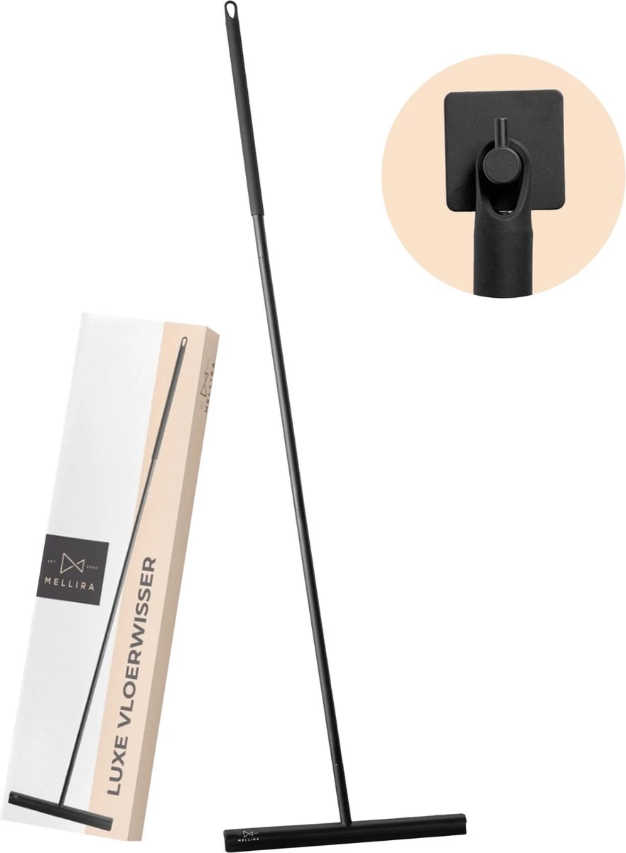 Mellira - Vloerwisser - Vloertrekker Met Steel - Watertrekker Voor Douche - Douchewisser Badkamer - Inclusief Ophanghaak - RVS - Zwart (kerstcadeau Met Verpakking) 3 Mellira - Vloerwisser - Vloertrekker Met Steel - Watertrekker Voor Douche - Douchewisser Badkamer - Inclusief Ophanghaak - RVS - Zwart (kerstcadeau Met Verpakking)