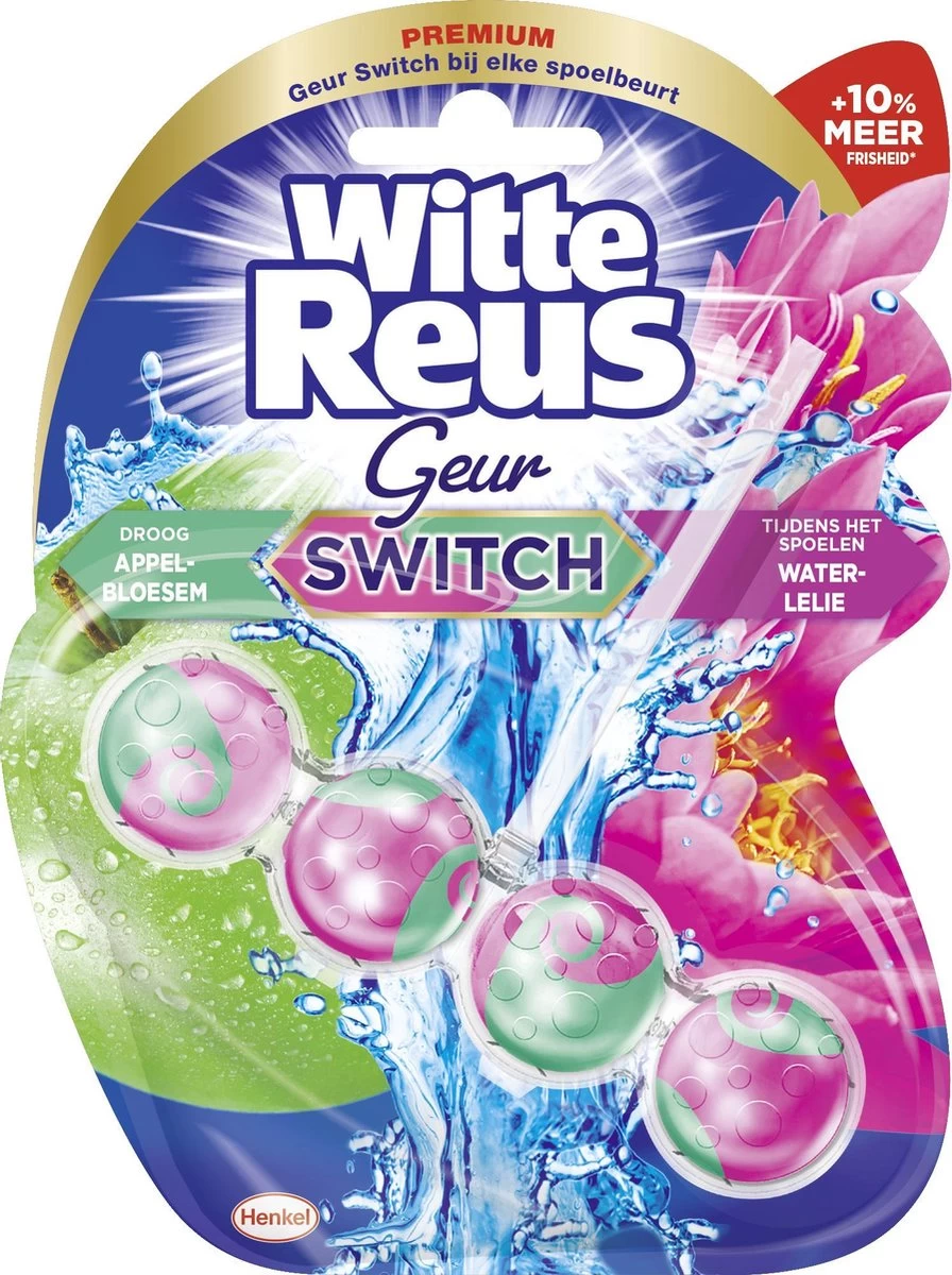 Witte Reus Toiletblok Geur Switch - Appel Waterlelie - WC Blokjes Voordeelverpakking - 10 Stuks 4 Witte Reus Toiletblok Geur Switch - Appel Waterlelie - WC Blokjes Voordeelverpakking - 10 Stuks - Afbeelding 2