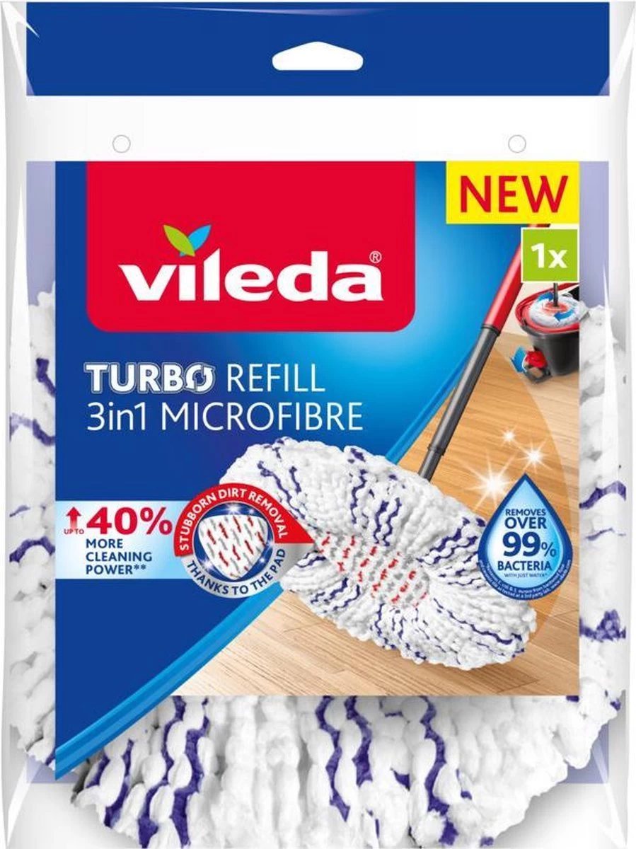 Vileda TURBO 3in1 - Vervanging - Microvezel 9 Vileda TURBO 3in1 - Vervanging - Microvezel - Afbeelding 7