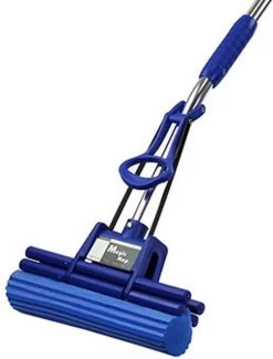 Magic Mop Vloerwisser - Dweilsysteem Zonder Wringen - Inclusief Telescoopsteel 150 Cm - Blauw -Schoonmaakproducten Winkel 912x1200