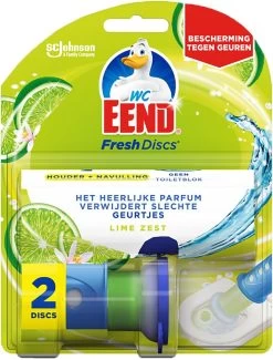 WC Eend Houder Fresh Discs Lime Zest + 3 X 6 Discs Navulling -Schoonmaakproducten Winkel 913x1200 2