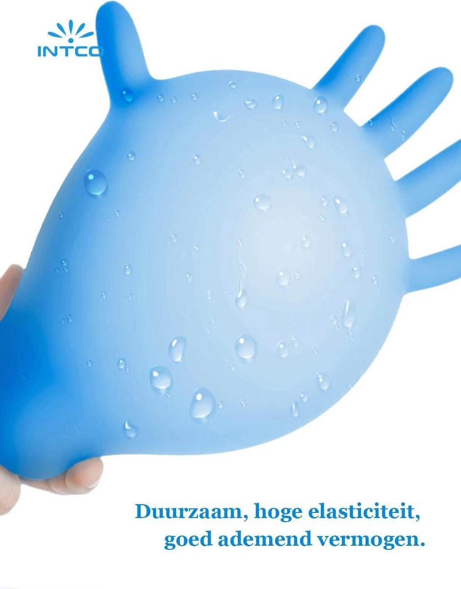 Intco Nitril Handschoenen - 100 Stuks Nitrile Wegwerp Handschoenen - Poedervrij, Latexvrij - Onderzoekshandschoenen - Maat: S - Blauw 9 Intco Nitril Handschoenen - 100 Stuks Nitrile Wegwerp Handschoenen - Poedervrij, Latexvrij - Onderzoekshandschoenen - Maat: S - Blauw - Afbeelding 7