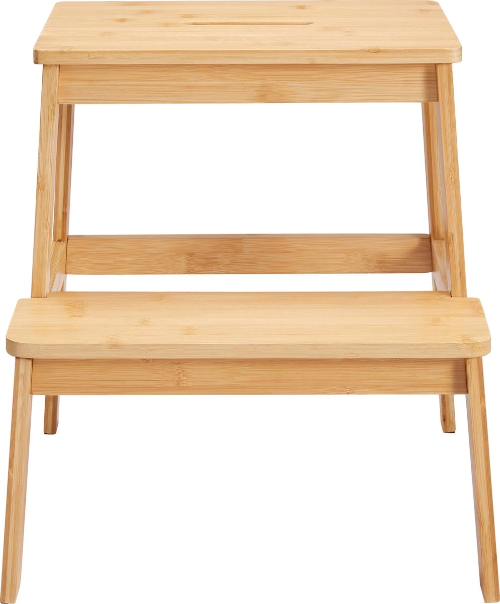 ACAZA Krukje In 2 Niveaus - Houten Opstapje - Bruin 4 ACAZA Krukje In 2 Niveaus - Houten Opstapje - Bruin - Afbeelding 2
